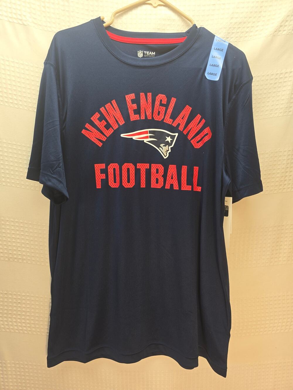 Dri Fit NFL New England Patriots Mens Size Large Navy Blue Graphic T-Shirt 6660